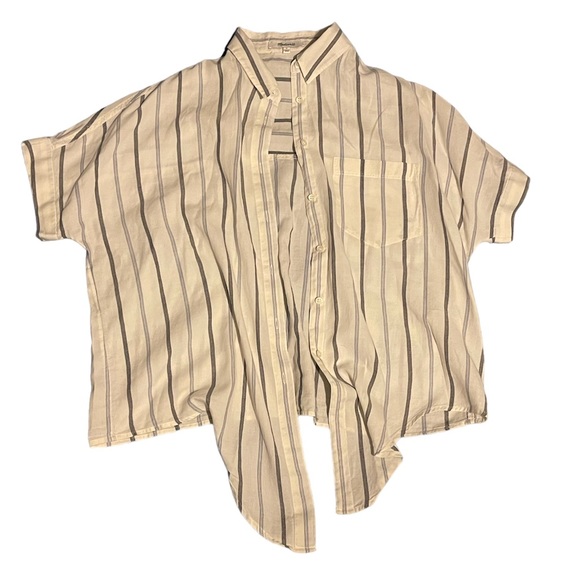 🔴SOLD🔴Madewell ‘Montpellier Stripe’ Tie Front Button Up Shirt - Picture 2 of 5